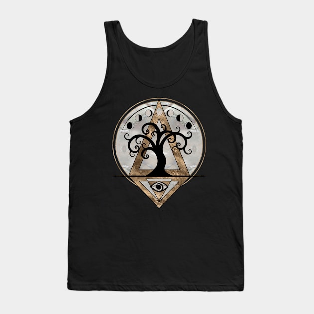 Golden Spiral  Tree - Sacred Geometry Tank Top by Nartissima